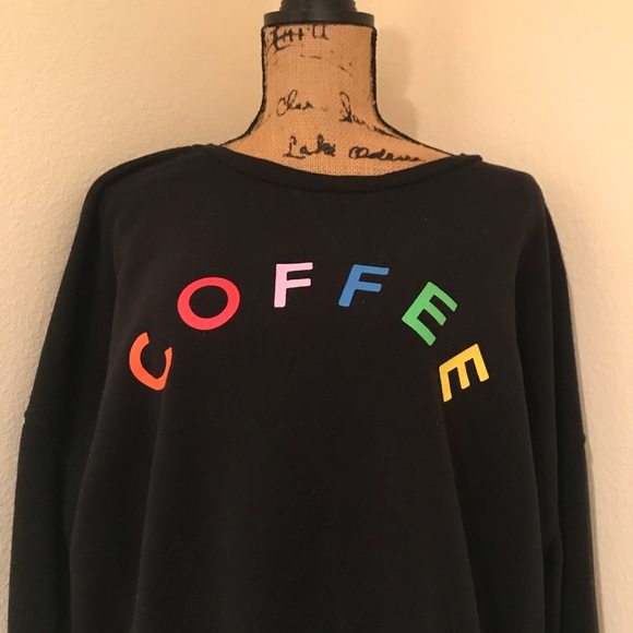 Fifth Sun Women's Coffee Graphic Black Long Sleeve Top-XL - Picture 3 of 14